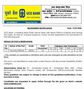 UCO Bank Security Officer Syllabus