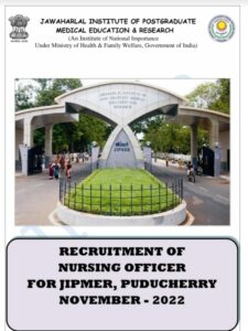 JIPMER Nursing Officer Recruitment 2022