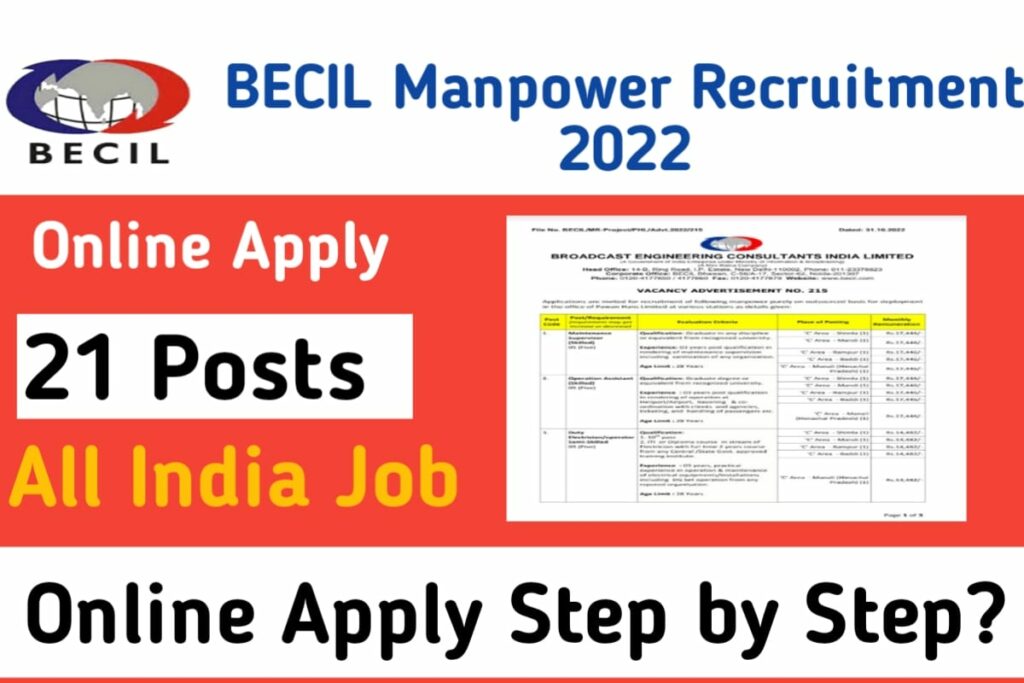 BECIL Manpower Recruitment 2022