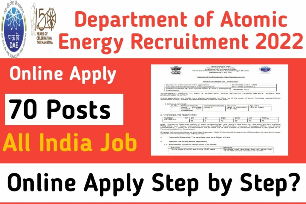 Department of Atomic Energy Recruitment 2022