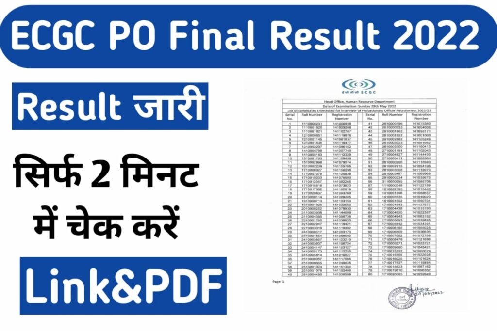 ECGC PO Final Result 2022