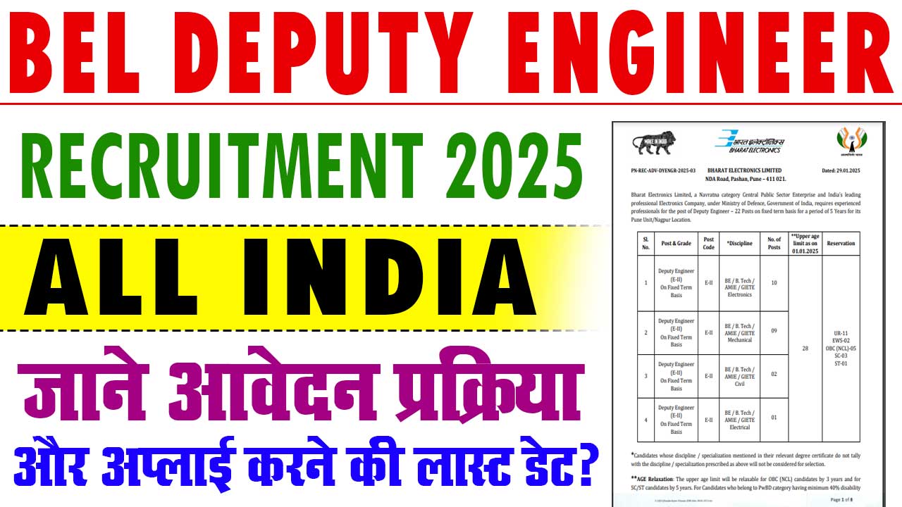 BEL Deputy Engineer Recruitment 2025