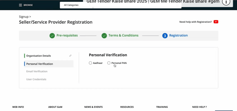GEM Portal Seller Registration