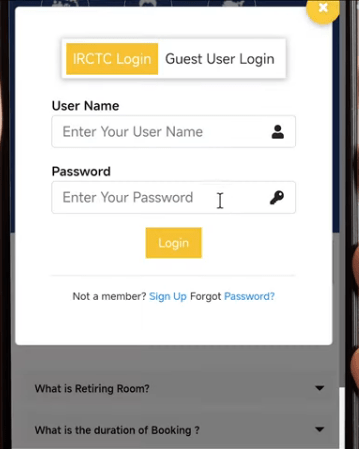 IRCTC Retiring Room Booking Online 2025