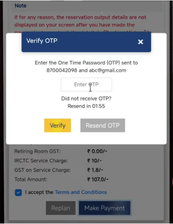 IRCTC Retiring Room Booking Online 2025