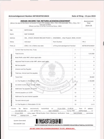Income Tax Return PDF Download