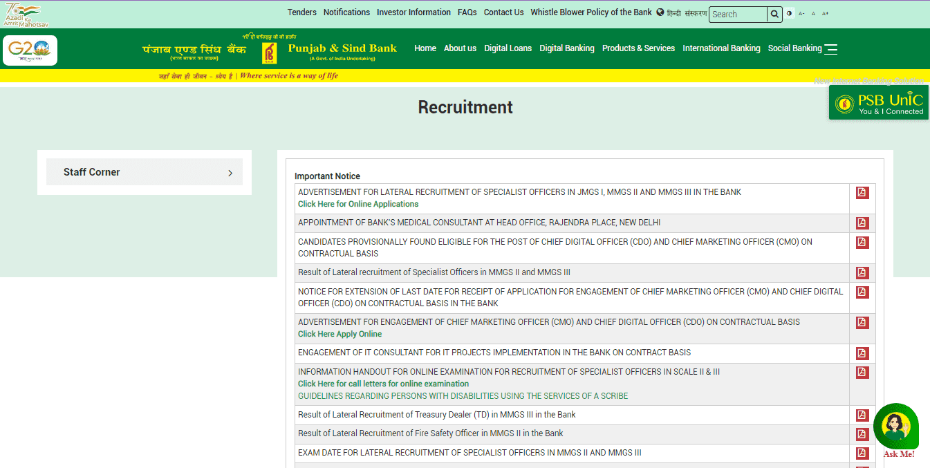 Punjab And Sind Bank Apprentices Recruitment 2025