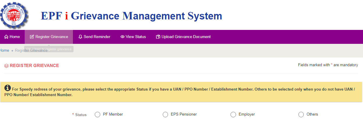 PF KYC Pending For Approval