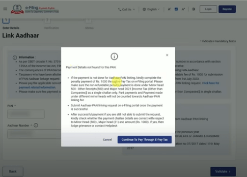 PAN Aadhar Link