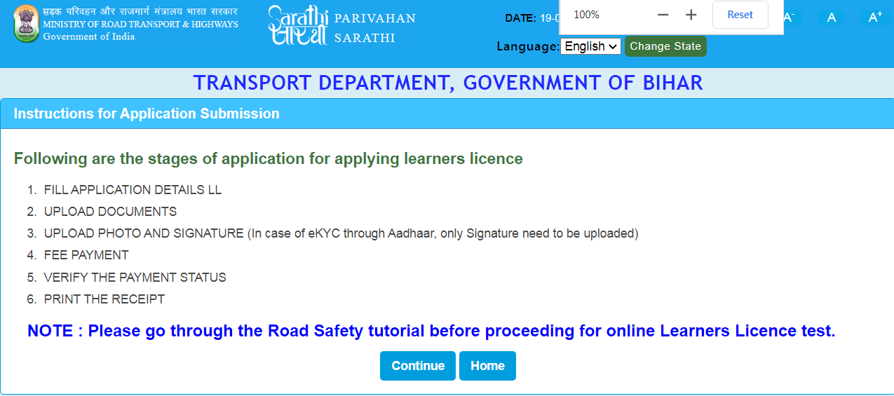 New DL Online Apply