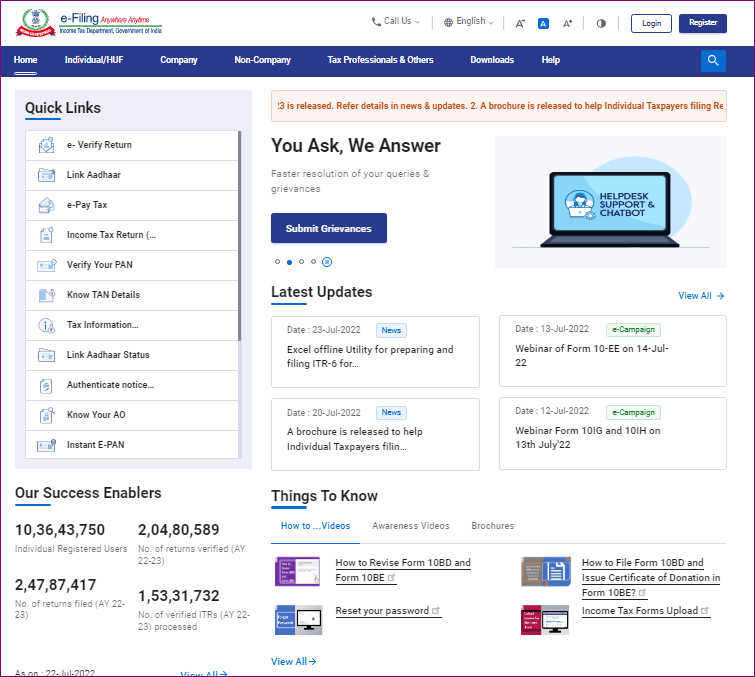 PAN Aadhaar Link Online