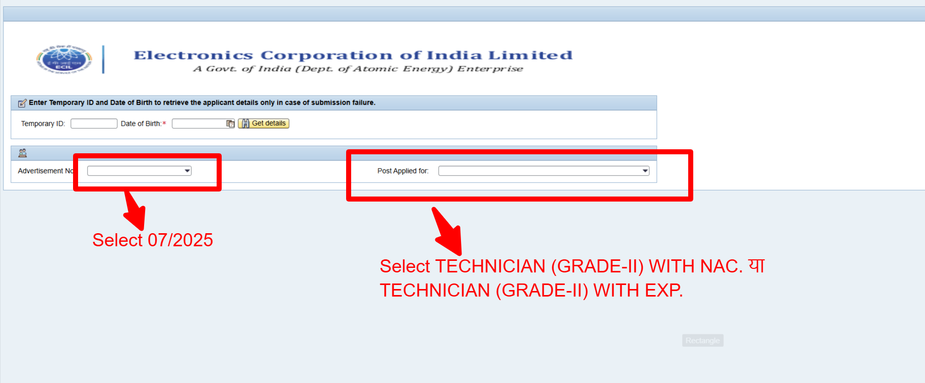 How to Fill ECIL Technician Grade II Online Application Form 2025