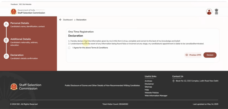 SSC OTR Registration 2025