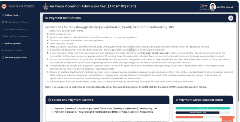 AFCAT 2 2025 Application Form