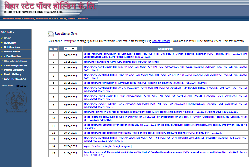 Bihar Bijli Vibhag Exam Date 2025