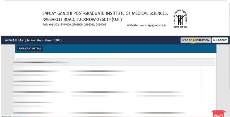 SGPGIMS Recruitment 2025