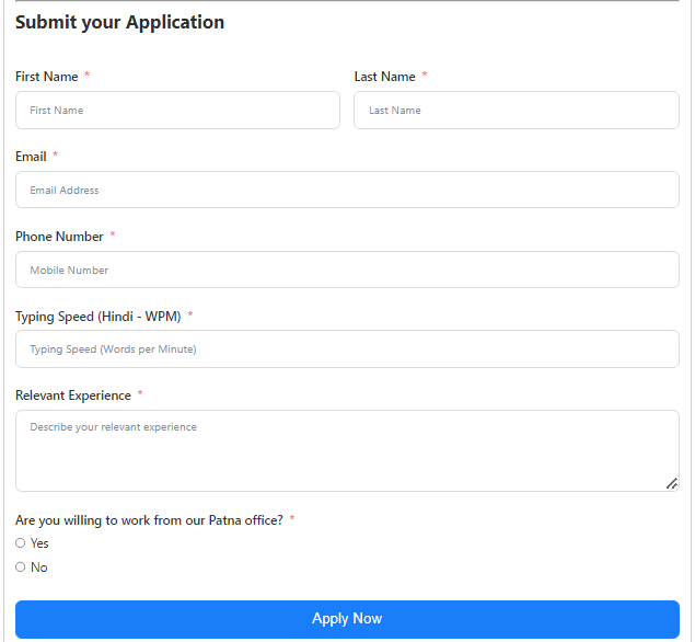 Data Entry Operator Jobs In Patna