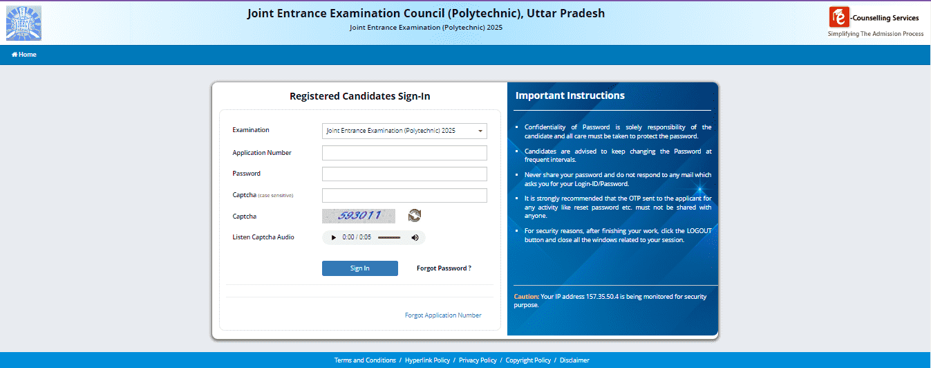 UP Polytechnic Counselling 2025
