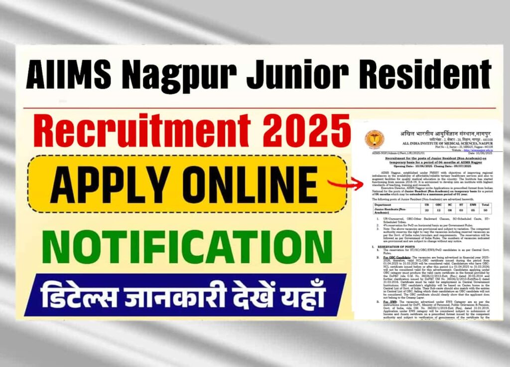 AIIMS Nagpur Junior Resident Recruitment 2025