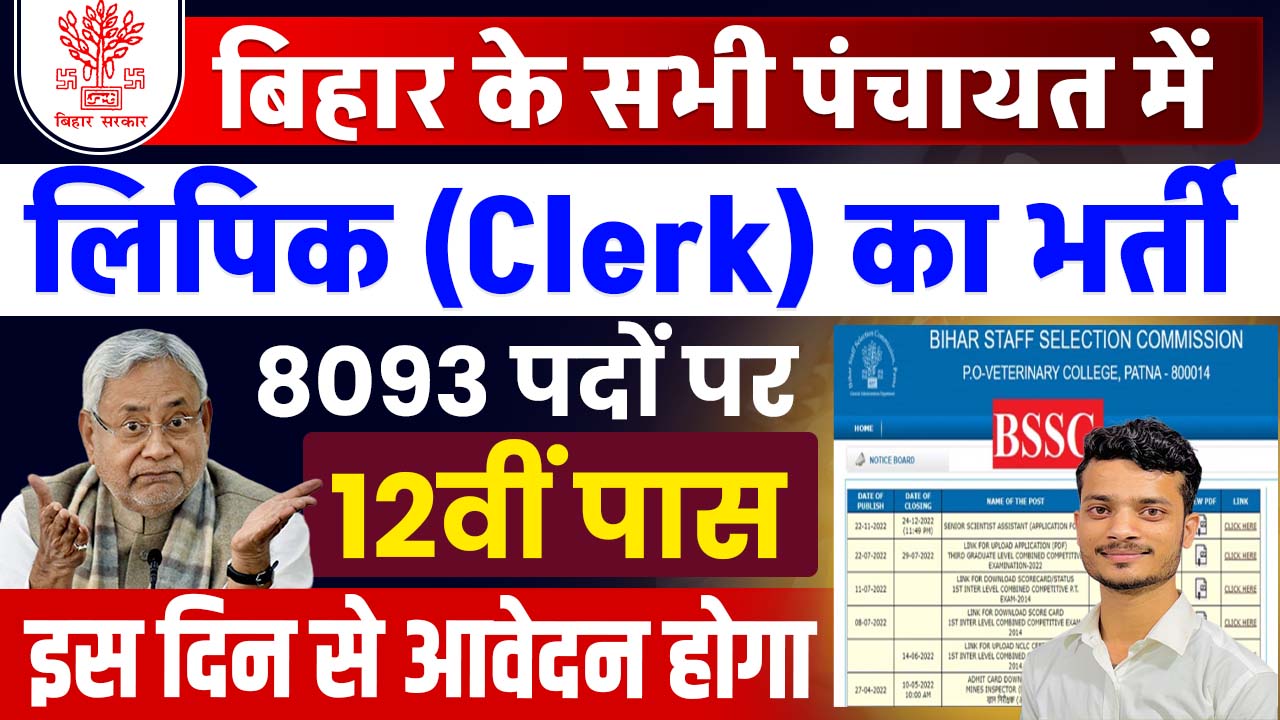 Bihar Panchayati Raj Clerk Vacancy 2025