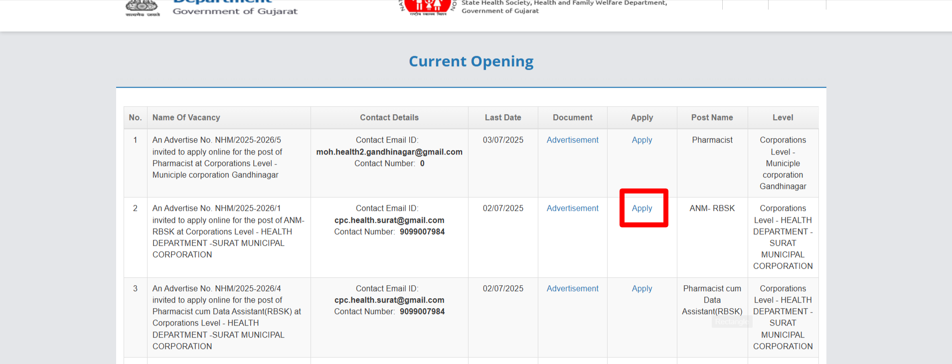 How to Apply Online for Gujarat NHM Recruitment 2025