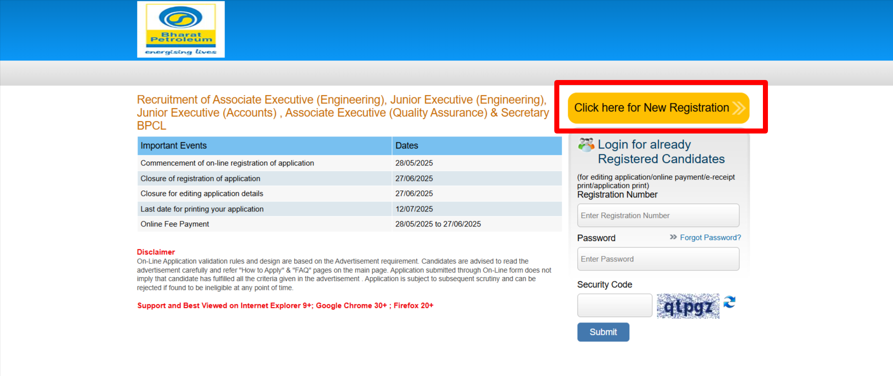 How to Fill Online Form for BPCL Entry-Level Recruitment 2025