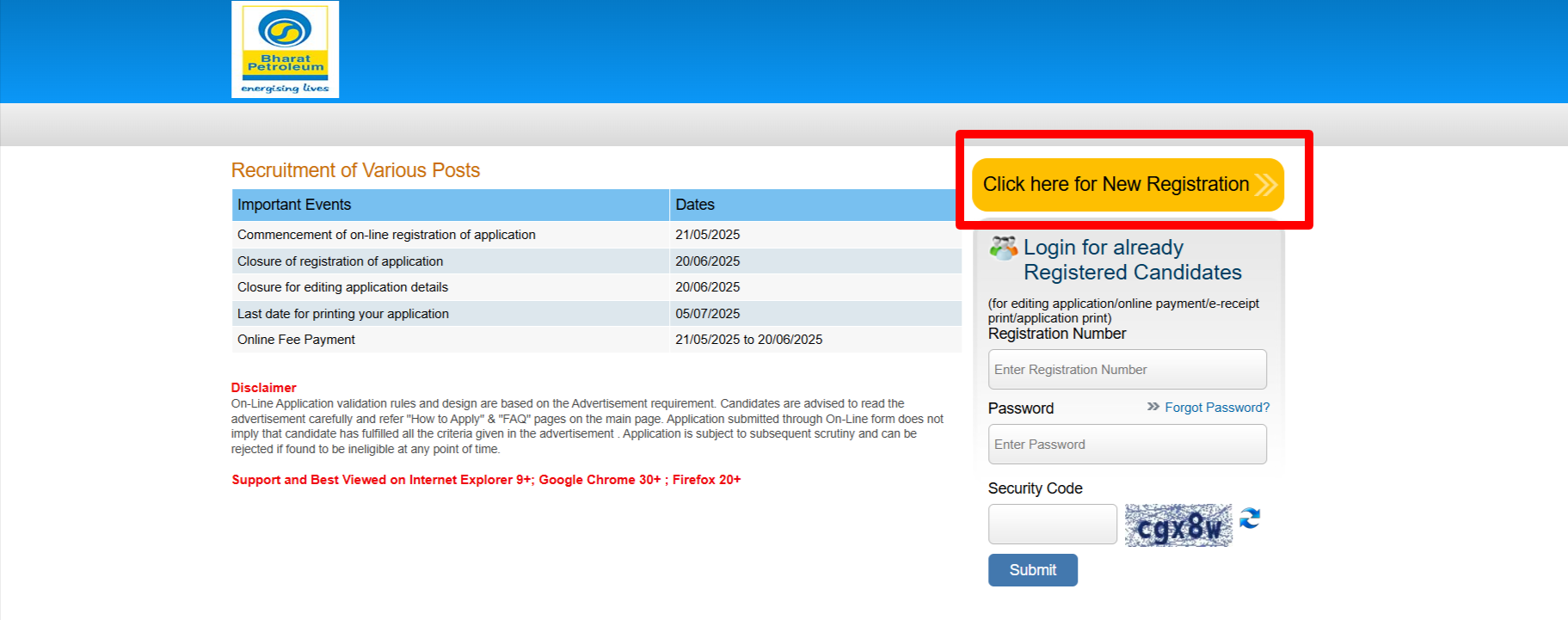 How to Fill Online Form for BPCL Recruitment 2025