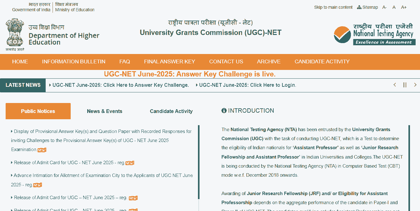 UGC NET Answer Key June 2025