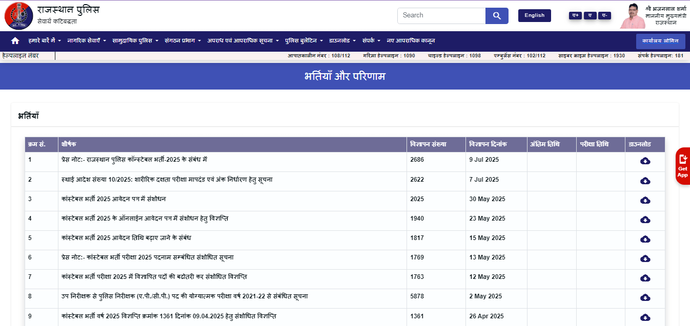 Rajasthan Police Constable Admit Card 2025