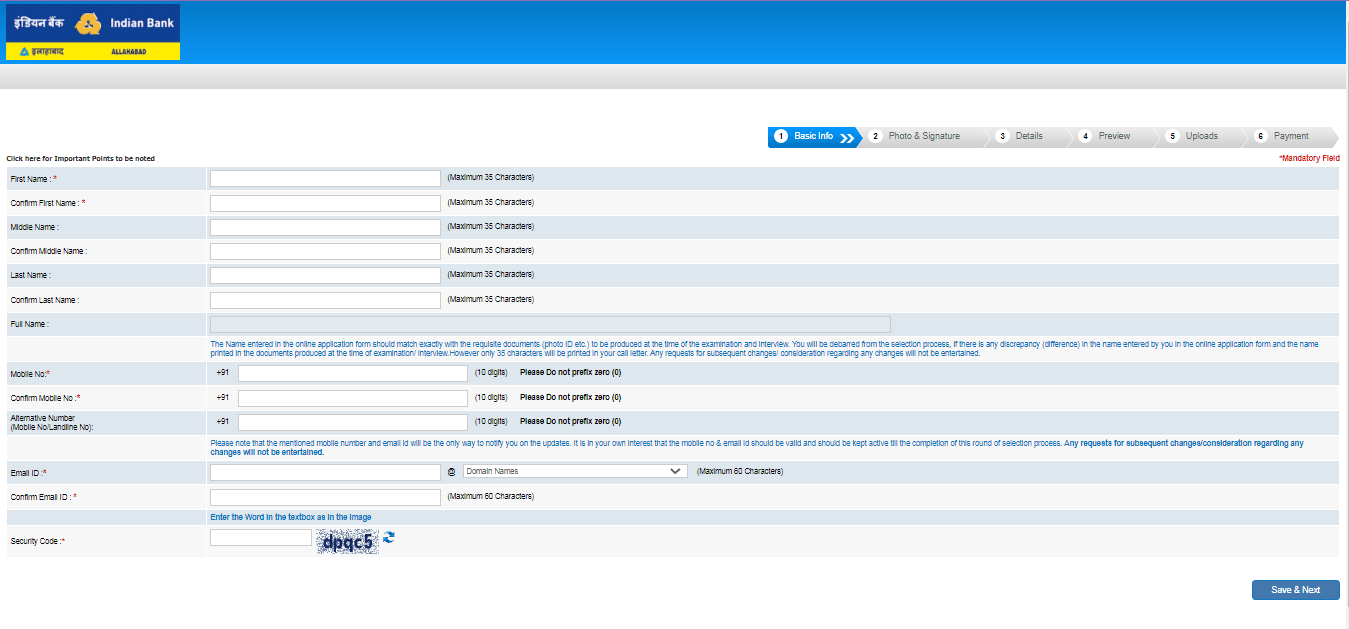 Indian Bank Apprentice Recruitment 2025 Official Website Screenshot.