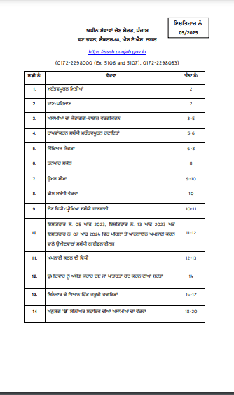 PSSSB Group B Recruitment 2025 Official Notification Screenshot.