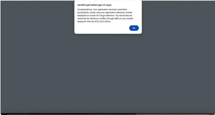 DL Online Apply After LL Official Website Screenshot.