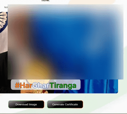Har Ghar Tiranga Certificate Official Website Screenshot.