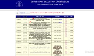 Officaical home page of Bihar Staff Selection Commission for Bihar SSC Inter Level Vacancy 2025