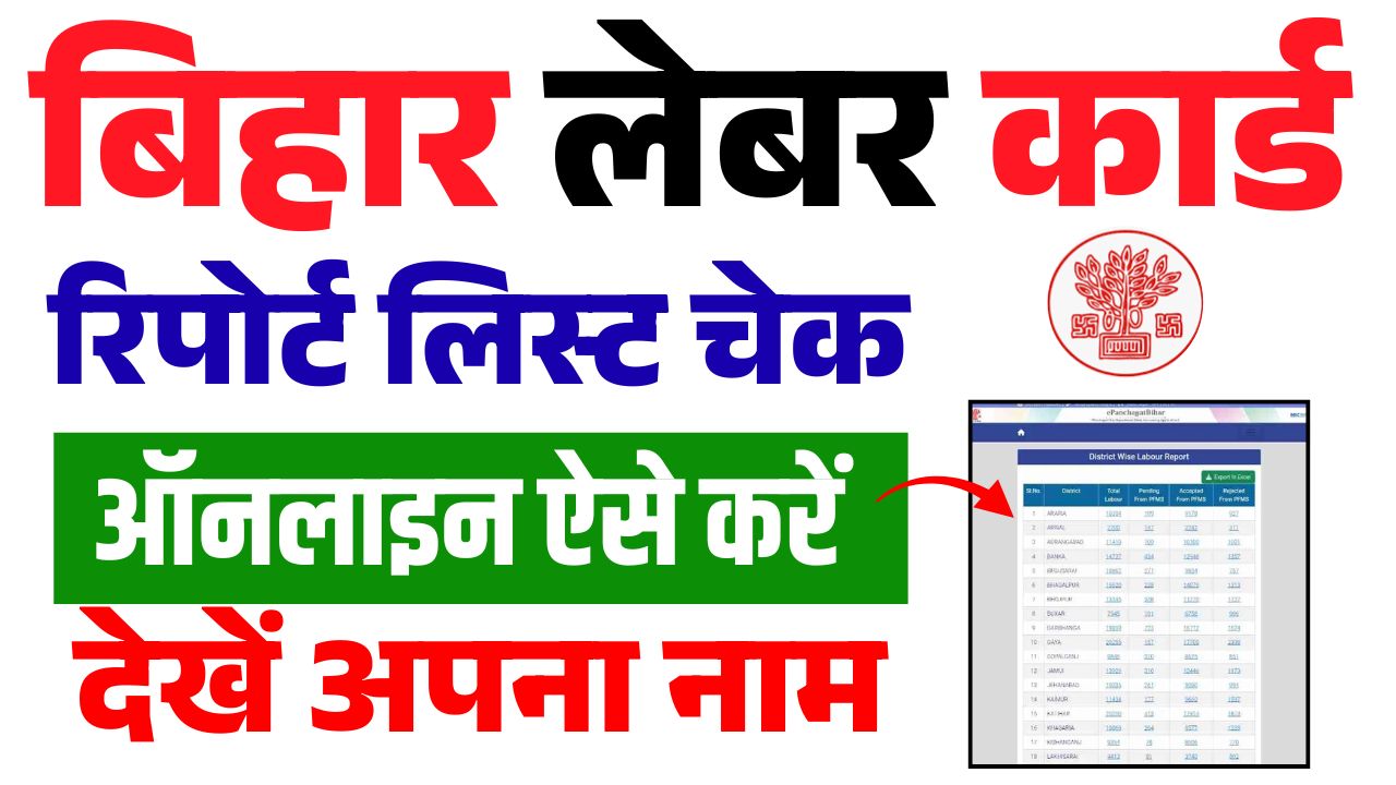 Bihar Board 12th Original Registration Card 2026 Bihar Labour Card Report List Check