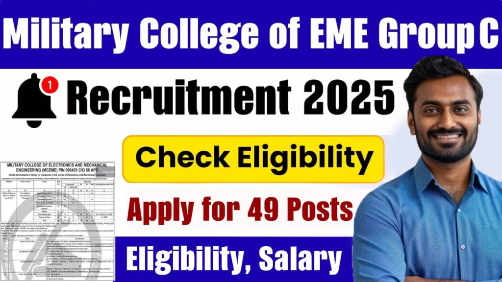 NSIC Recruitment 2025 Military College of EME Group C