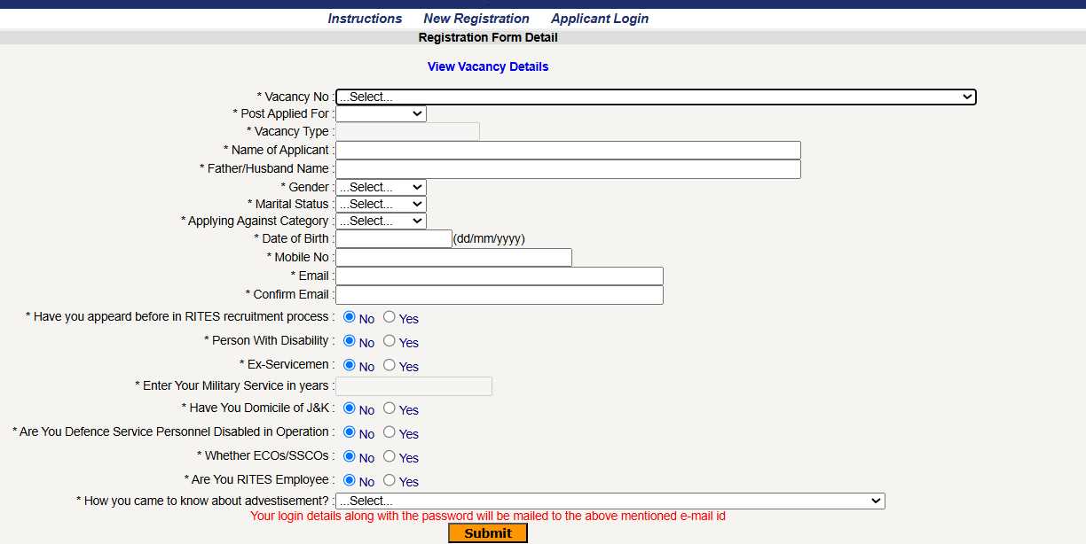 RITES Senior Technical Assistant