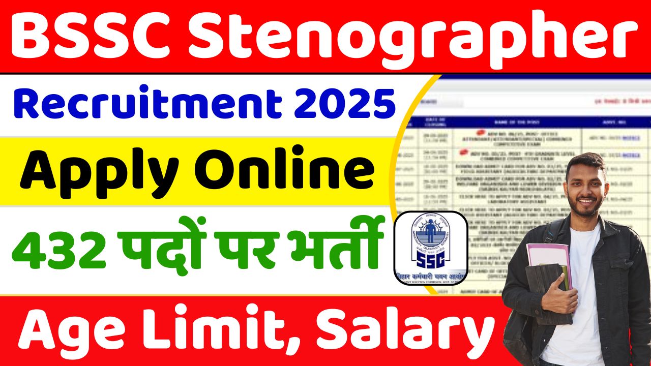 Bihar New Cabinet Minister List 2025 BSSC Stenographer Recruitment 2025