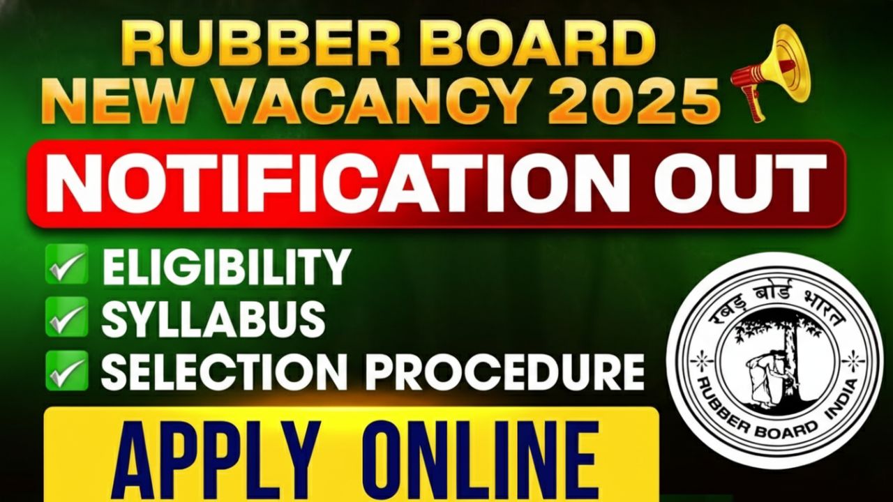 Rubber Board Recruitment 2025