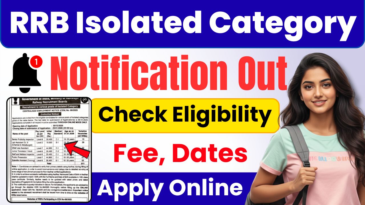 RRB Isolated Category Recruitment 2026