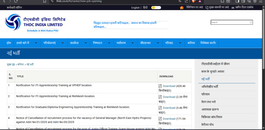 THDC Apprentices Recruitment 2026