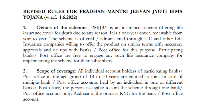 PM Jeevan Jyoti Bima Yojana 2026: Details