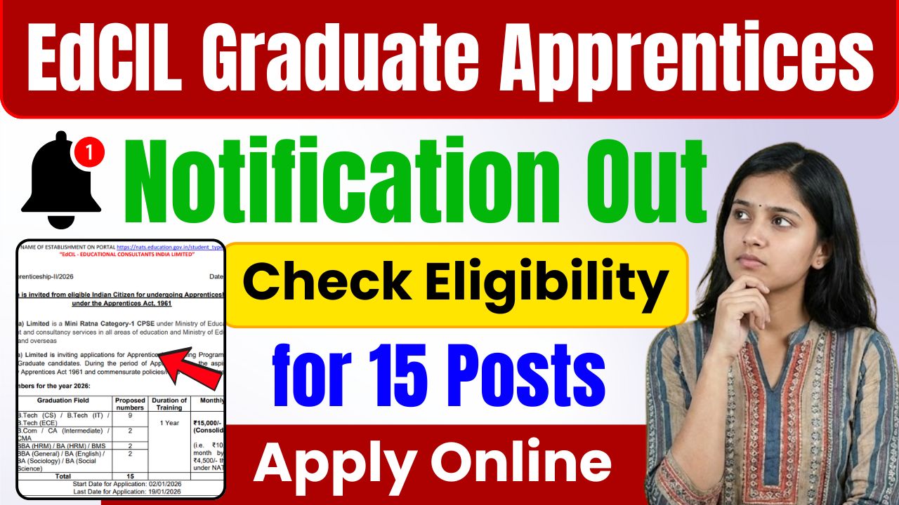EdCIL Graduate Apprentices Recruitment 2026