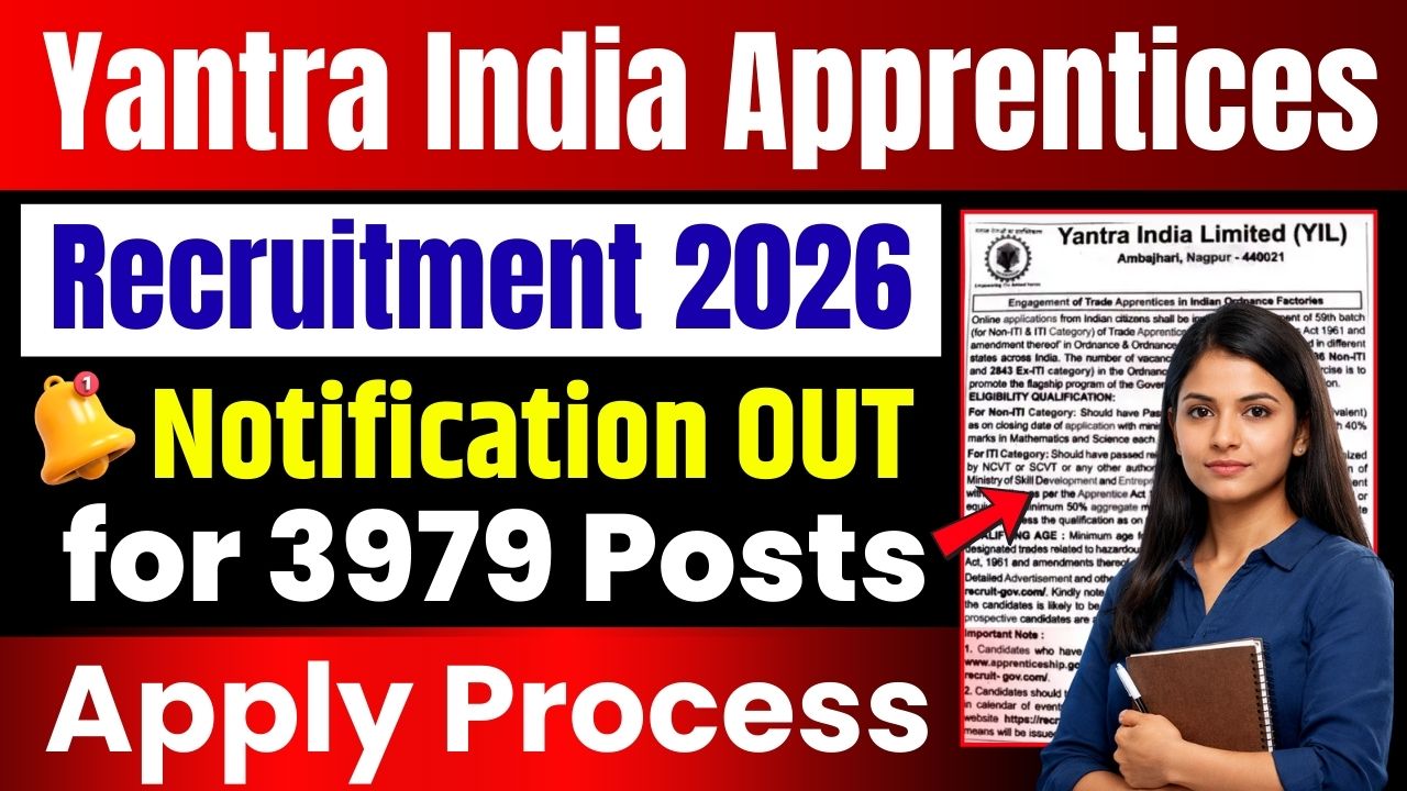 Yantra India Apprentices Recruitment 2026