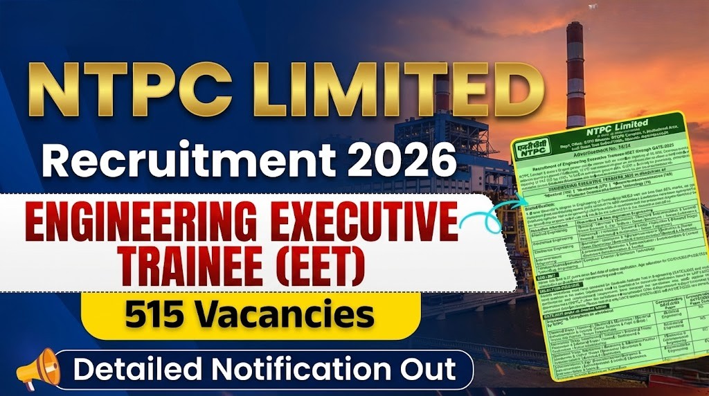 NTPC Engineering Executive Trainees Recruitment 2026