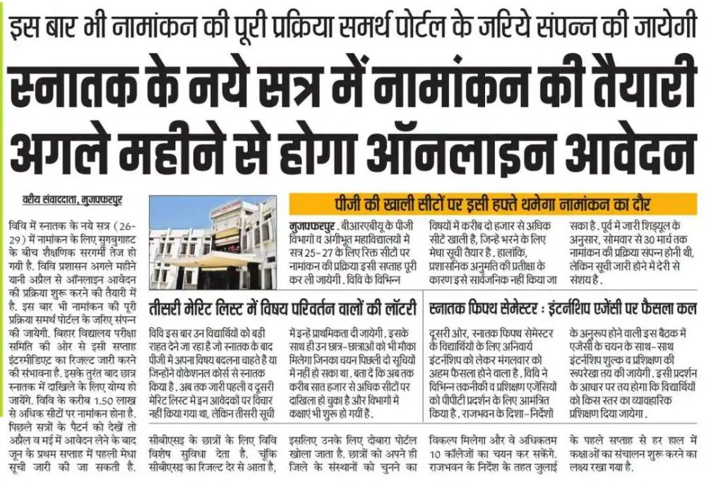 IRB GD Constable Recruitment 2026 BRABU UG Admission 2026-30