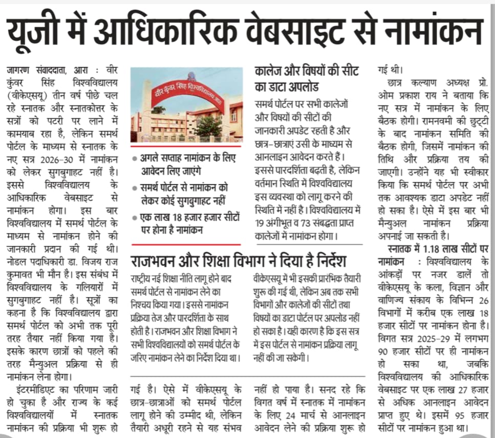 JEE Main 2026 Session 2 Admit Card VKSU UG Admission 2026-30