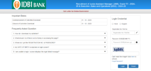 IDBI Bank Admit Card 2026