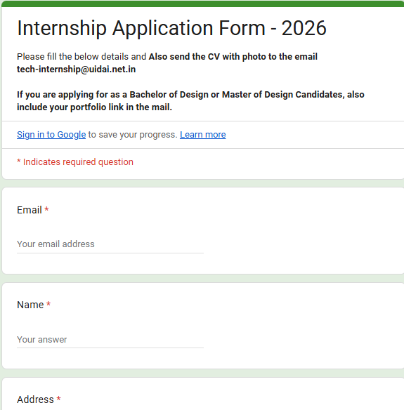 Punjab and Sind Bank LBO Recruitment 2026 Google form image of UIDAI Internship Recruitment 2026