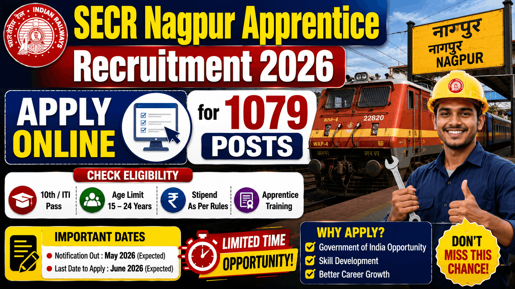 Bihar Prohibition Constable Admit Card 2026 SECR Nagpur Apprentice Recruitment 2026